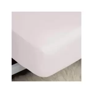 Image of Belledorm Easycare Polycotton Percale 200 Thread Count 11" Deep Fitted Sheet, Powder Pink, Single