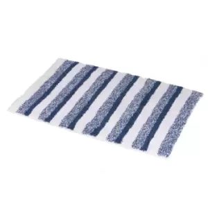 Image of Showerdrape Milton Stripe Bath Mat Blue