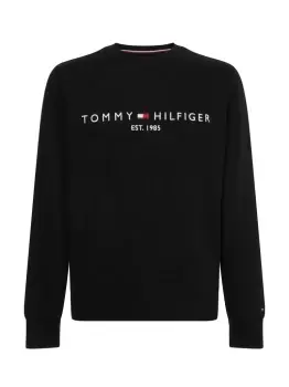 Image of Tommy Hilfiger Logo Printed Sweatshirt In Black - Size M