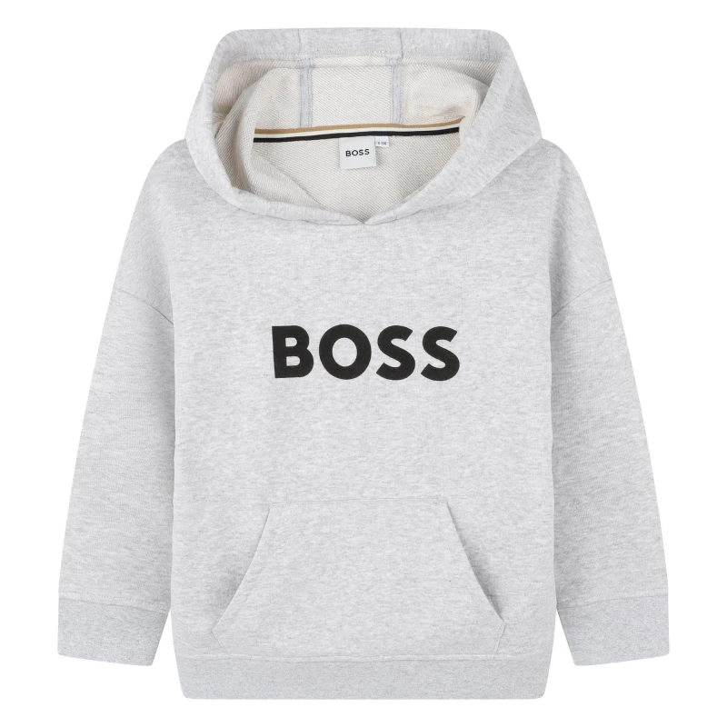 Image of BOSS Kids Logo Pull Over Hoodie OTH Hoodies 4Y Grey 53013302135