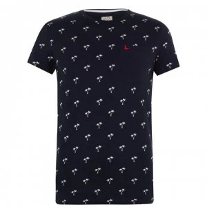 Image of Jack Wills Eddington Palm Print T-Shirt - White