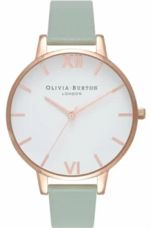Image of Ladies Olivia Burton White Dial Big Dial Watch OB16BDW27