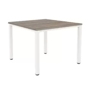 Image of Tc Fraction Infinity 160 x 160 Meeting Table - Grey Oak with White Legs