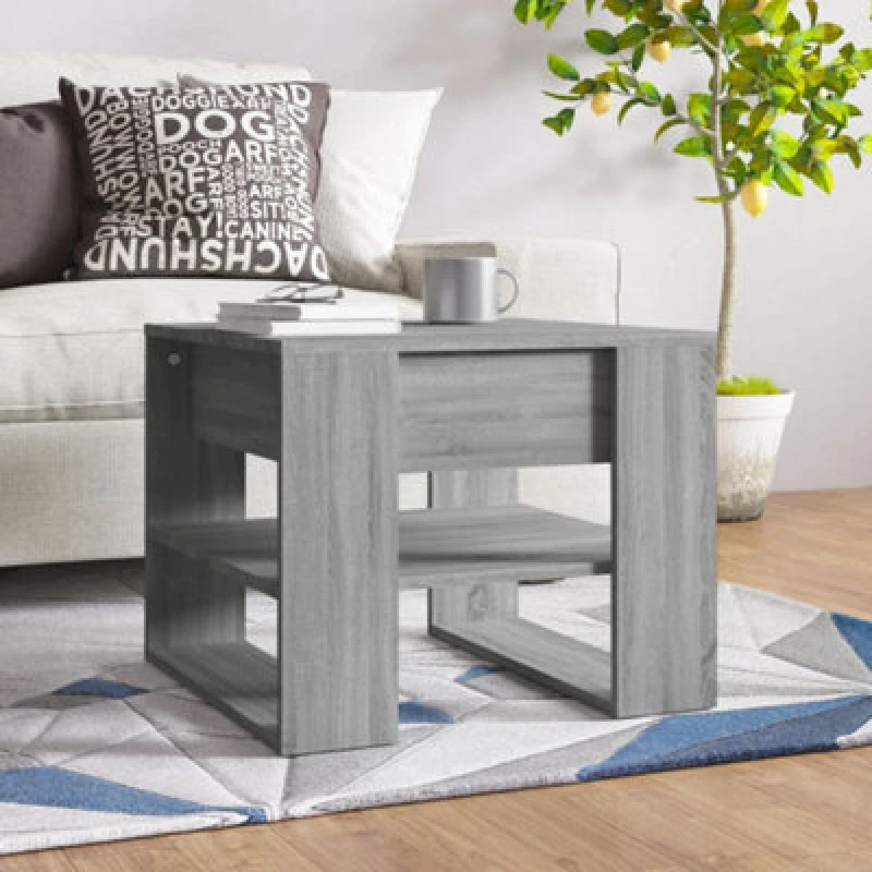 Image of Vidaxl Coffee Table Grey Sonoma 55.5X55X45cm Engineered Wood, Grey 816932
