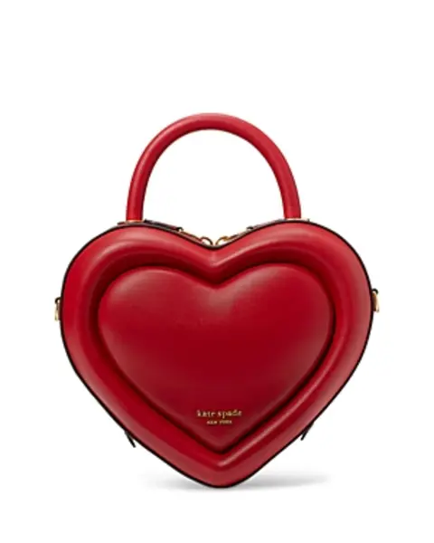Image of kate spade new york Pitter Patter Smooth Leather 3D Heart Crossbody