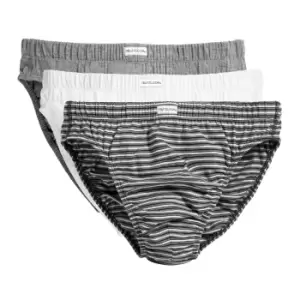 Image of Fruit Of The Loom Mens Classic Slip Briefs (Pack Of 3) (L) (Black/White Stripe)