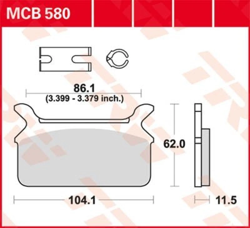 Image of TRW Lucas Brake pad MCB580