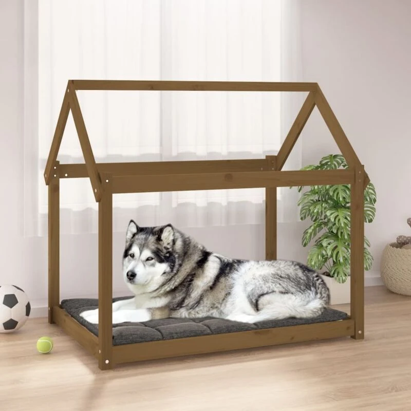 Image of VIDAXL Dog Bed Honey Brown 111x80x100cm Solid Wood Pine vidaXL 8720287207177