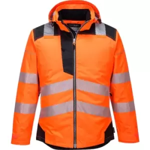 Image of Portwest PW3 Hi Vis Winter Rain Jacket Orange / Black XS