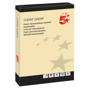Image of 5 Star Coloured Copier Paper Multifunctional Ream-Wrapped 80gsm A4 Yellow 500 Sheets
