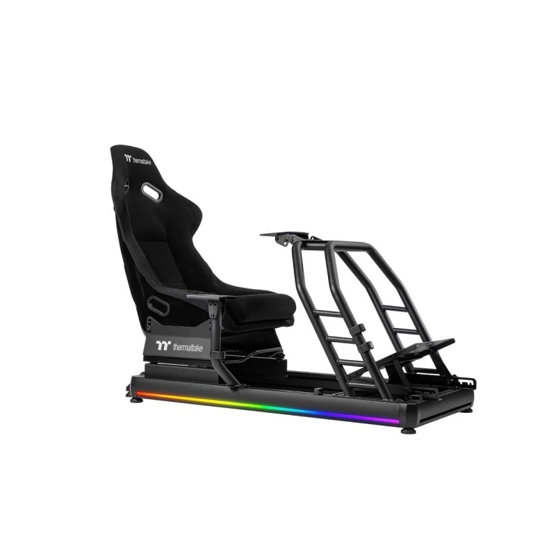 Image of Thermaltake GR500 Black Racing Simulator Cockpit - Black, Adjustable Full-Frame Driving Rig for PC & Console Racing - GSC-R50-CPASBB-01