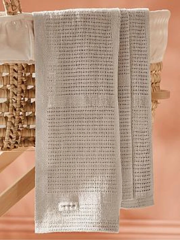 Image of Silentnight Safe Nights 2 x Pack 100% Cotton Cellular Blanket 75cm x 95cm - Natural, Natural Natural W6GO6 Unisex