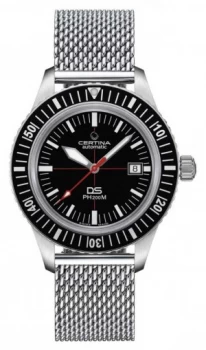 Image of Certina DS PH200M Stainless Mesh Bracelet Black Dial Watch