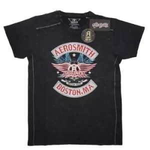 Image of Aerosmith - Boston Pride Unisex XX-Large Snow Wash T-Shirt - Black