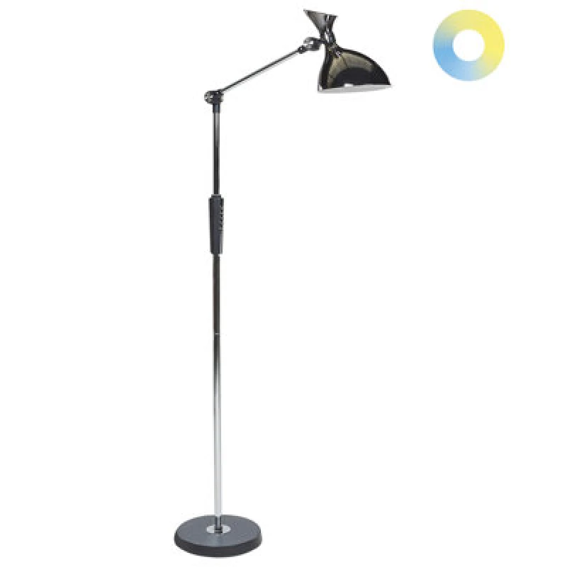 Image of Beliani LED Floor Lamp Andromeda With Dimmer Metal Silver