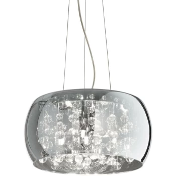 Image of Ideal Lux Audi-80 - 5 Light Round Ceiling Pendant Smokey, G9