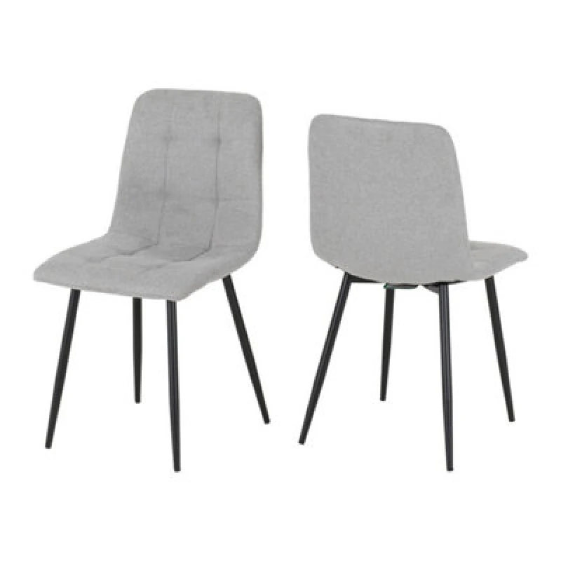 Image of Seconique Fenton Indoor Dining Chair (Pack Of 4) - L54 X W44 X H86.5cm - Light Grey Fabric