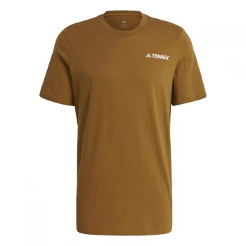 Image of adidas Terrex Mountain Graphic T-Shirt Mens - Brown Malt