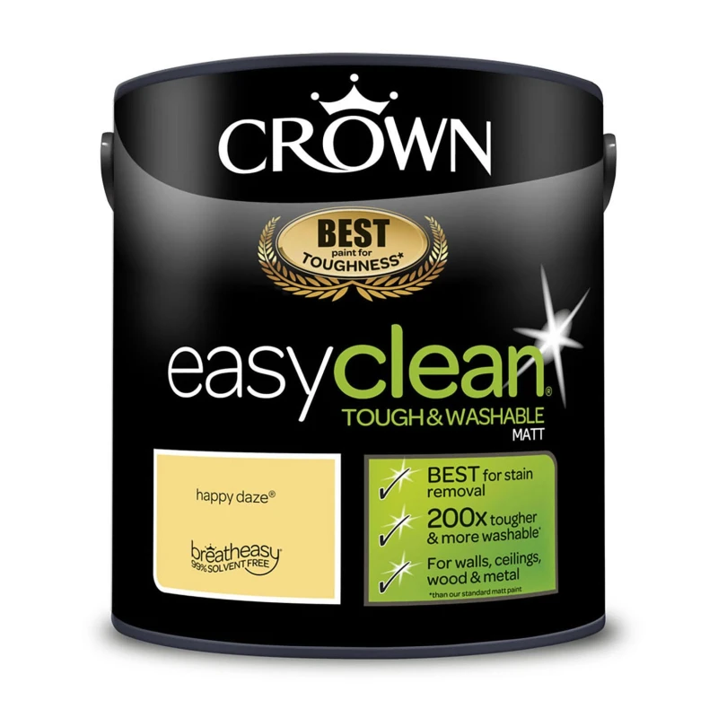 Image of Crown Easyclean Matt Emulsion Paint, 2.5L, Happy Daze
