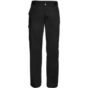 Image of Russell Workwear Mens Polycotton Twill Trouser / Pants (Long) (28W x Long) (Black) - Black