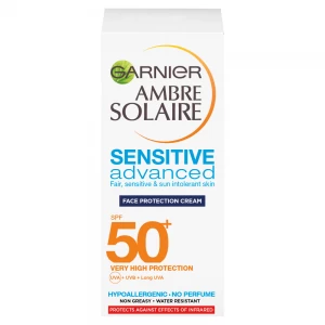 Image of Garnier Ambre Solaire Sensitive Face and Neck Sun Cream SPF50+