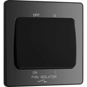 Image of BG Evolve Chrome ( Ins) Fan Isolator Switch, 10A Triple Pole in Black Steel