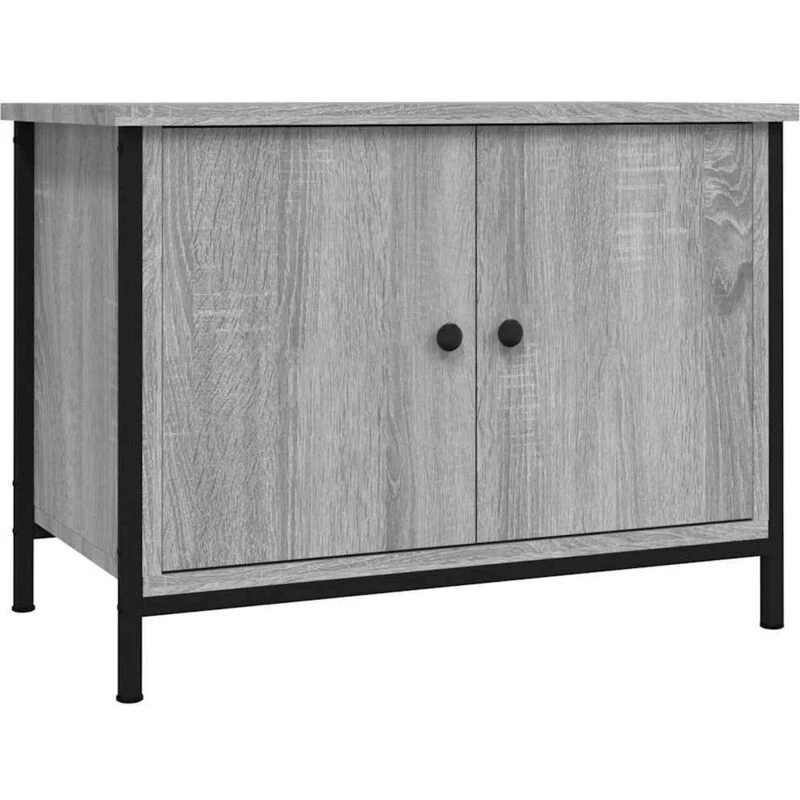 Image of VIDAXL TV Cabinet with Doors Grey Sonoma 60x35x45cm Engineered Wood Vidaxl 8720845759414