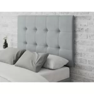 Image of Pennine headboard in Malham Weave Linen, Sky - Headboard Size Double (135x190)