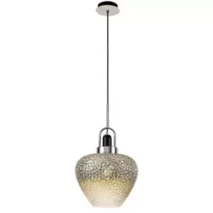 Image of Ceiling Dome Pendant, 1 x E27, Black Smoke & Clear, Polished Chrome - Luminosa Lighting