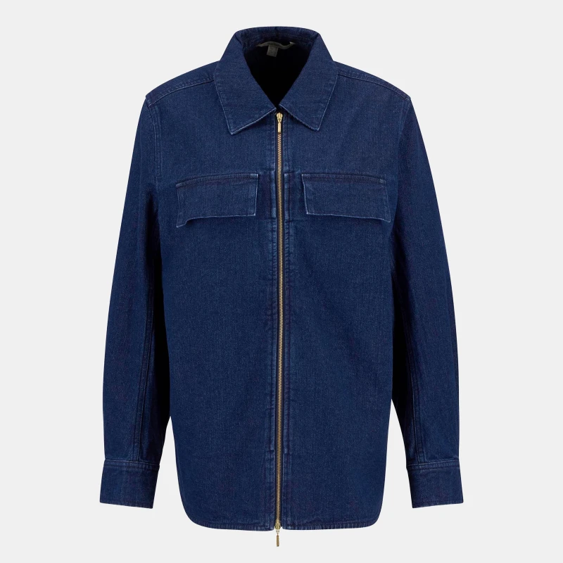 Image of Barbour Womens Arla Cotton Long Sleeve Full Zip Overshirt Rinse Wash female 10 (S)