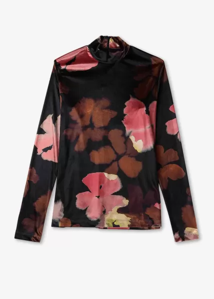 Image of Paul Smith Floral-Print Velour Top - S