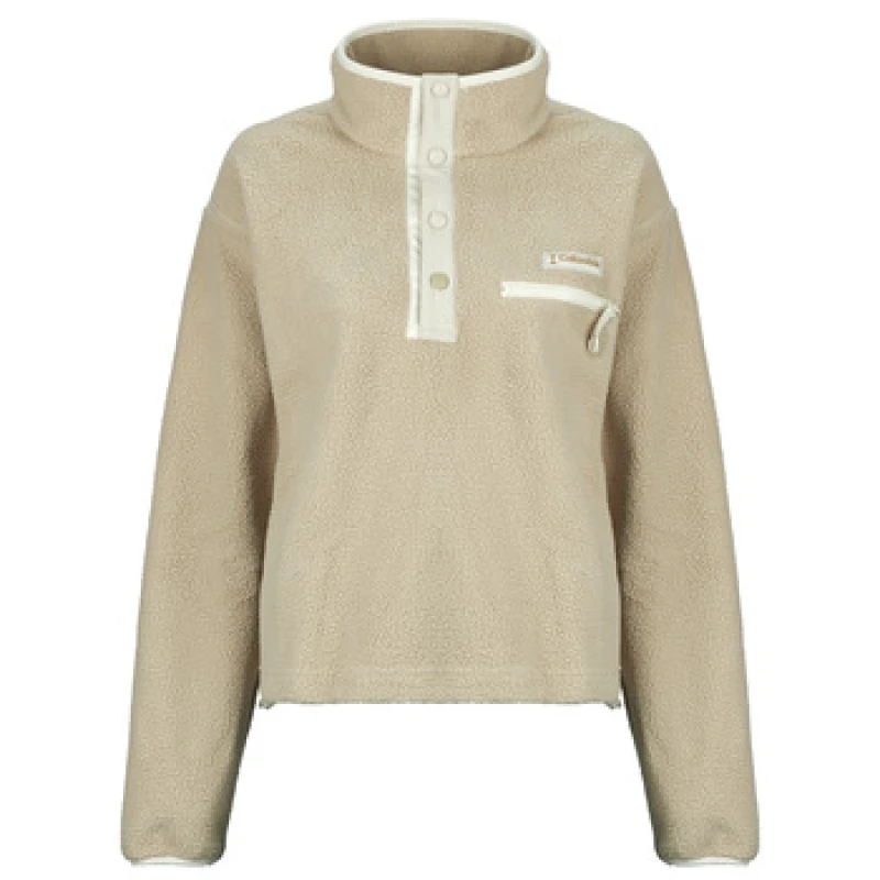 Image of Columbia HELVETIA II CROPPED HALF SNAP FLEECE womens Fleece jacket in Beige