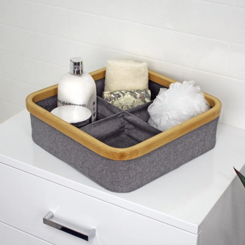 Image of Showerdrape Cotswold Grey Bathroom Storage Tray Grey