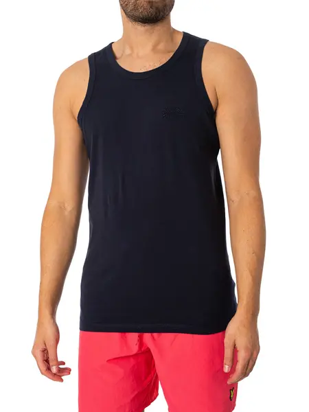 Image of Superdry Essential Logo Vest Eclipse Navy S