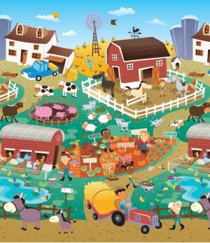 Image of Prince Lionheart City and Farm Playmat.