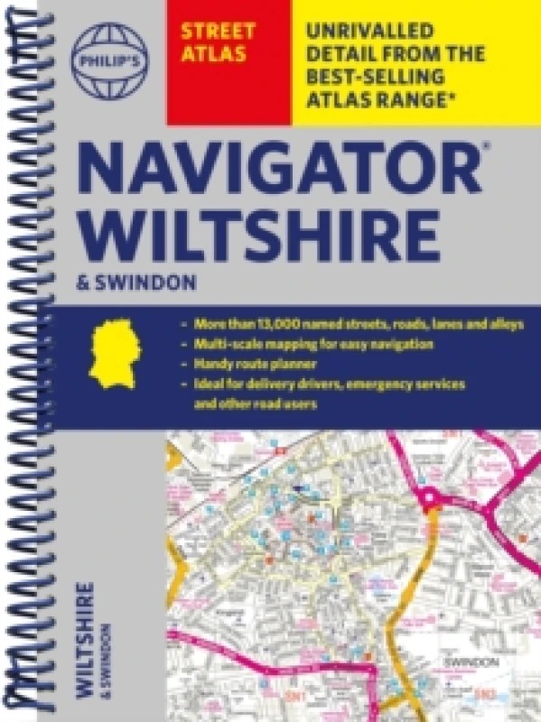Image of Philip's Navigator Street Atlas Wiltshire and Swindon Spiral bound