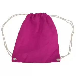 Image of Westford Mill Cotton Gymsac Bag - 12 Litres (Pack of 2) (One Size) (Fuchsia)