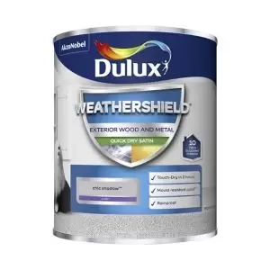 Image of Dulux Weathershield Exterior Quick Dry Chic Shadow Satin Paint 750ml