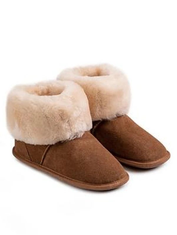 Image of Just Sheepskin Albery Slipper Boot - Brown Brown 7