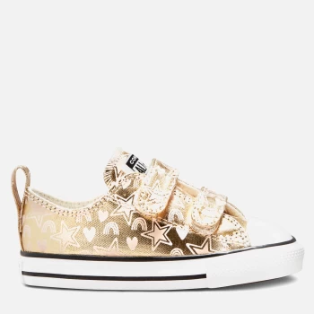 Image of Converse Toddlers Chuck Taylor All Star 2V Trainers - Light Gold/White - UK 6 Toddler