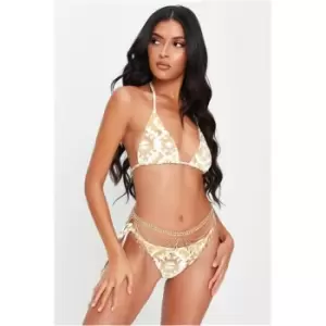 Image of I Saw It First Cream And Gold Tie Side Bikini Bottoms - White
