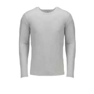 Image of Next Level Adults Unisex Long Sleeve Tri-Blend Crew T-Shirt (M) (Heather White)