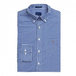 Image of Gant Long Sleeve Gingham Shirt - Mid Blue