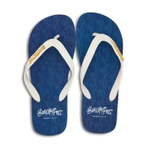 Image of BeachyFeet Mens Banus Flip Flops (9 UK-10 UK) (Blue/White)