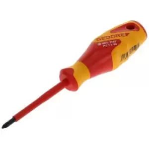 Image of Gedore VDE 2160 PZ 1 1612182 Pillips screwdriver PZ 1 Blade length: 80 mm DIN ISO 8764