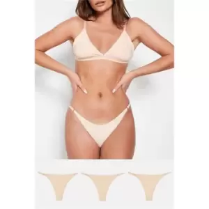 Image of I Saw It First Nude Secret Solutions 3 Pack Seamless Thongs - Nude