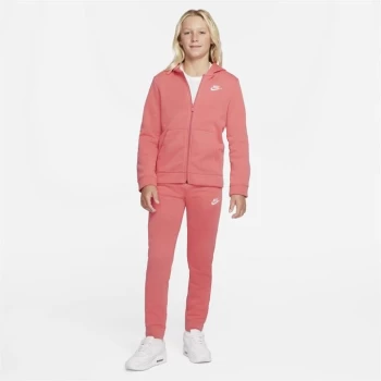Image of Nike Sportswear Fleece Tracksuit Junior Girls - Pink Salt