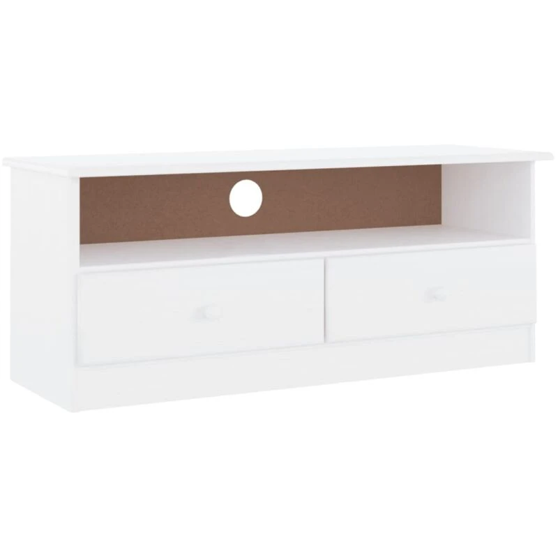 Image of Vidaxl TV Cabinet With Drawers Alta White 100X35X41cm Solid Wood Pine, White 353934