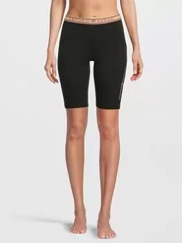 Image of Emporio Armani Bodywear Biker Short With Logo Band - Black, Size XS, Women