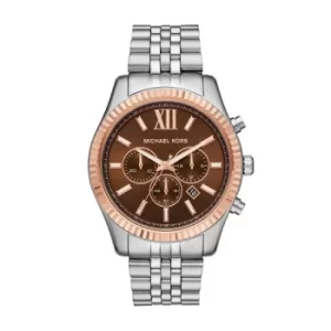 Image of Michael Kors Mens Chronograph Rose Gold Tone Bracelet Watch